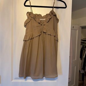 Abercrombie & Fitch Beige Ruffle Dress